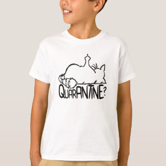 Funny Lazy Cat Shows Finger - Lockdown Quarantine T-Shirt