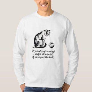 Funny Lazy Cat Staring at Football for Cat Lovers T-Shirt