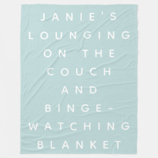 Funny Lazy Days Binge Watching Quote Personalised Fleece Blanket