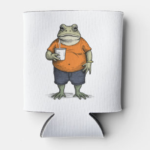Funny Lazy Frog Can Cooler