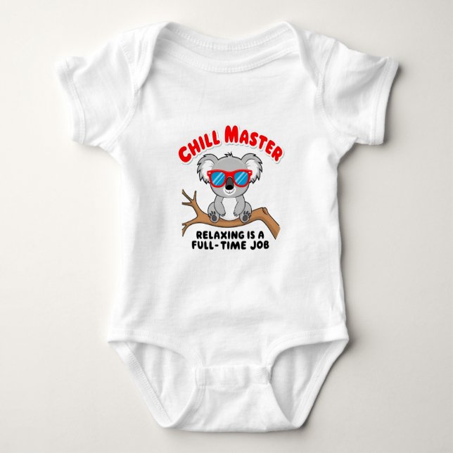 Funny lazy koala baby bodysuit (Front)