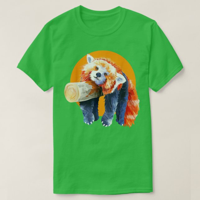 Funny Lazy Red Panda Sleeping T-Shirt (Design Front)