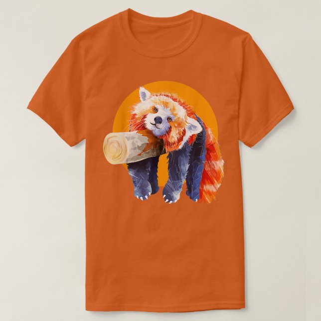 Funny Lazy Red Panda Sleeping T-Shirt (Design Front)