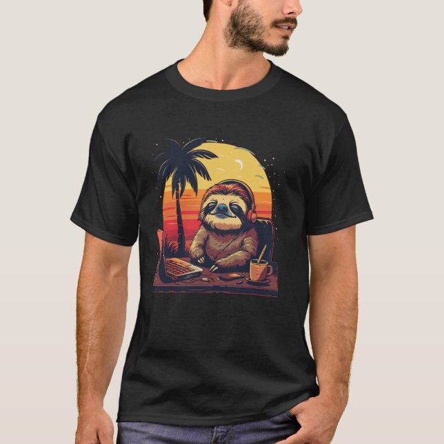 Funny Lazy Sloth Administrative Assistant T-Shirt (Front)