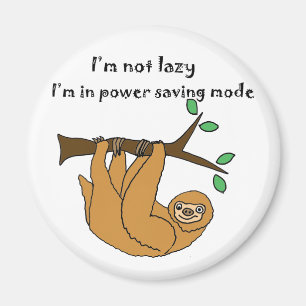 Funny Lazy Sloth Cartoon Magnet