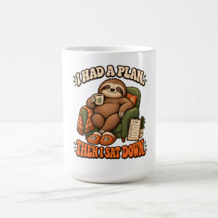 Funny Lazy Sloth Coffee Illustration Mug