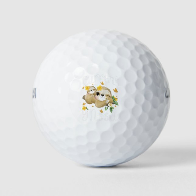 Funny Lazy Sloth Cute Sloth Current Mood Monday Golf Balls (Front)