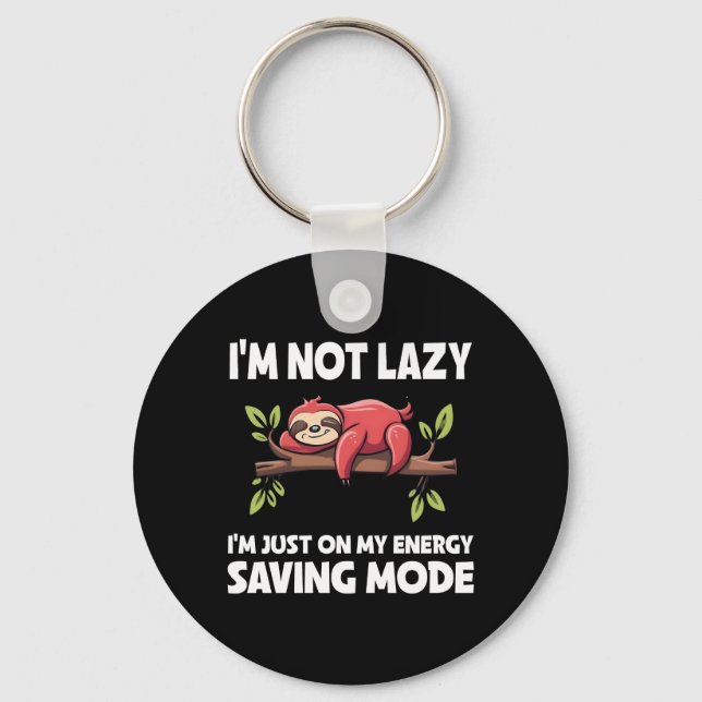 Funny Lazy Sloth Energy Saving Mode Key Ring (Back)