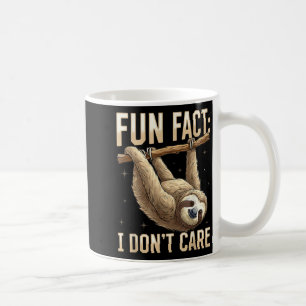 Funny lazy sloth fun fact i don't care Graphic Art Coffee Mug