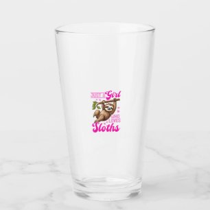 Funny Lazy Sloth Just a Girl Who Loves Sloths T-Sh Glass