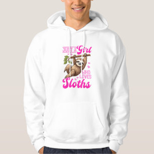 Funny Lazy Sloth Just a Girl Who Loves Sloths T-Sh Hoodie