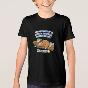 Funny Lazy Sloth Nap Expert & Procrastination Humo Tri-Blend Shirt