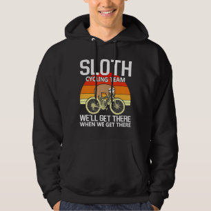 Funny Lazy Sloth Sleeping On Bicycle Sticker Hoodie