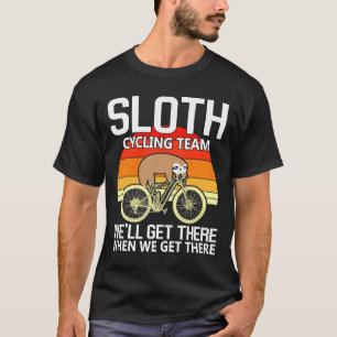 Funny Lazy Sloth Sleeping On Bicycle Sticker T-Shirt