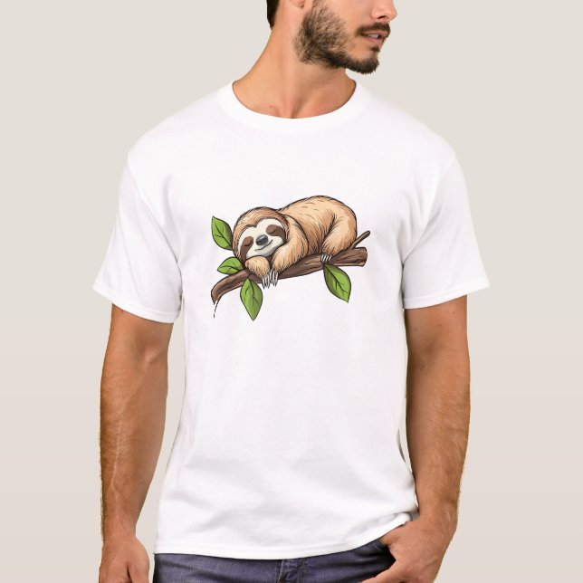Funny Lazy Sloth T-Shirt (Front)