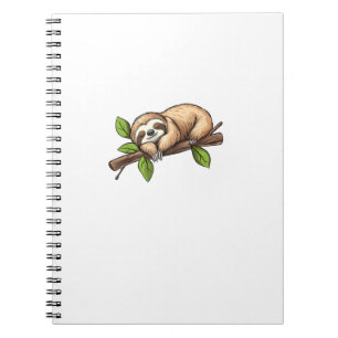 Funny Lazy Sloth T-Shirt Notebook