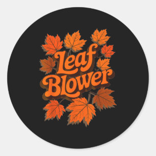 Funny Leaf Blower Fall Autumn Costume Matching Out Classic Round Sticker
