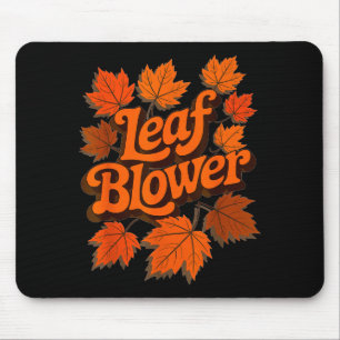 Funny Leaf Blower Fall Autumn Costume Matching Out Mouse Mat