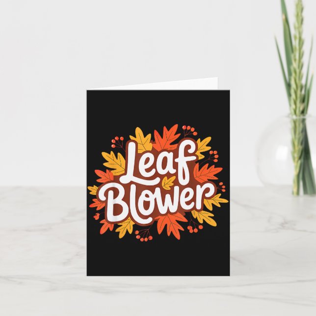 Funny Leaf Blower Fall Costume Couple Halloween Ma Card (Front)