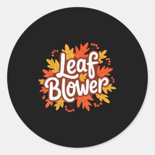 Funny Leaf Blower Fall Costume Couple Halloween Ma Classic Round Sticker