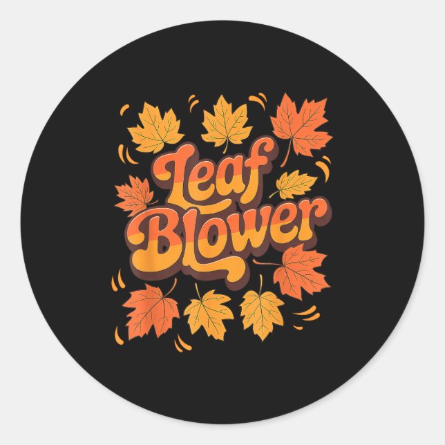 Funny Leaf Blower Fall Costume Couple Halloween Ma Classic Round Sticker (Front)