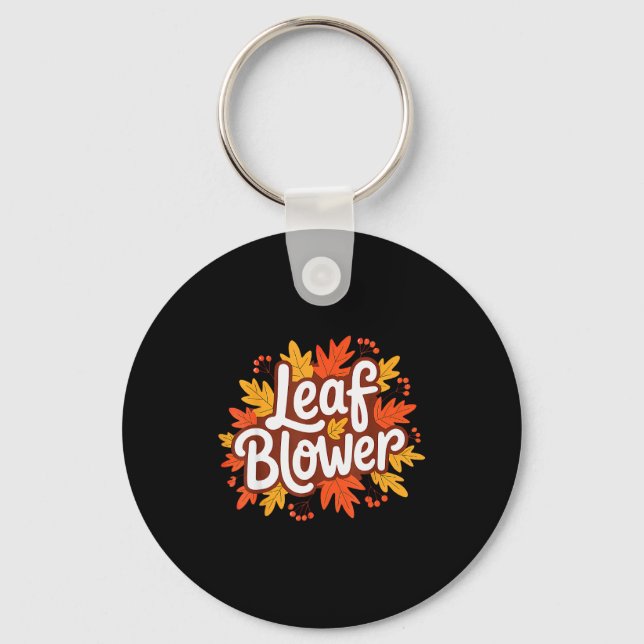 Funny Leaf Blower Fall Costume Couple Halloween Ma Key Ring (Front)