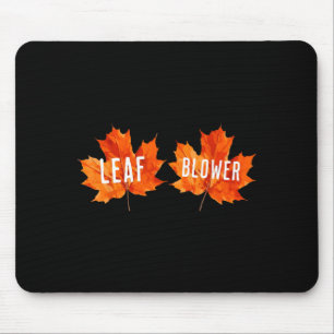 Funny Leaf Blower Fall Costume Couple Halloween Mouse Mat