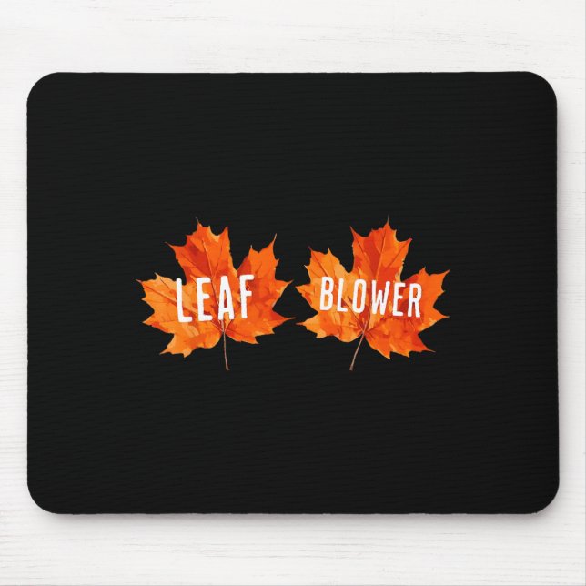 Funny Leaf Blower Fall Costume Couple Halloween Mouse Mat (Front)