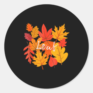 Funny Leaf Blower Fall Couple Halloween Costume Gi Classic Round Sticker