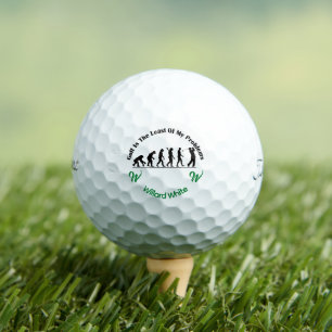 Funny Least Problems Monogram Named Black Green Golf Balls