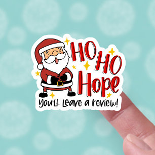 Funny Leave a Review Cute Santa Christmas Business