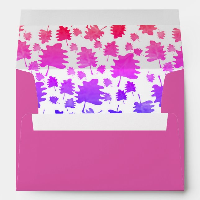 Funny leaves watercolor  envelope (Back (Bottom))