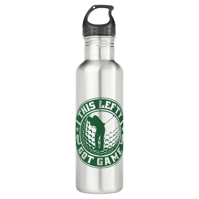 Funny Left Handed Golf Player 710 Ml Water Bottle (Front)