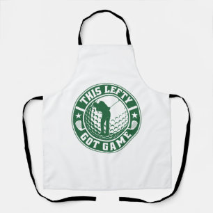 Funny Left Handed Golf Player Apron