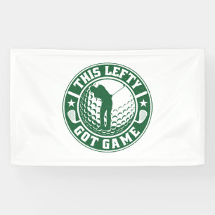 Funny Left Handed Golf Player Banner