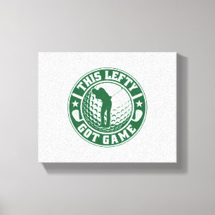 Funny Left Handed Golf Player Canvas Print
