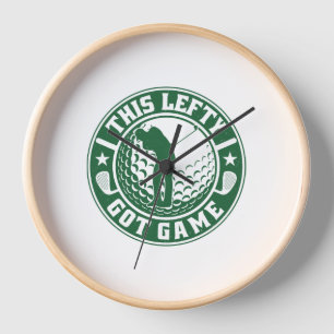 Funny Left Handed Golf Player Clock