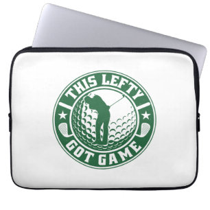 Funny Left Handed Golf Player Laptop Sleeve
