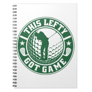 Funny Left Handed Golf Player Notebook