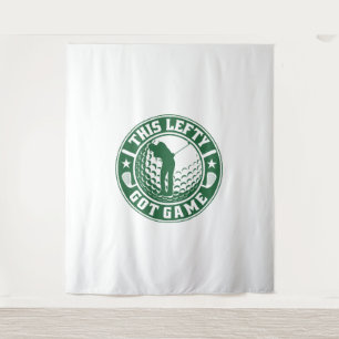 Funny Left Handed Golf Player Tapestry