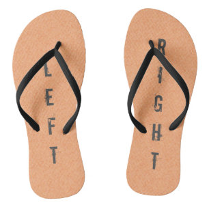 Funny LEFT RIGHT Peach Flip Flops