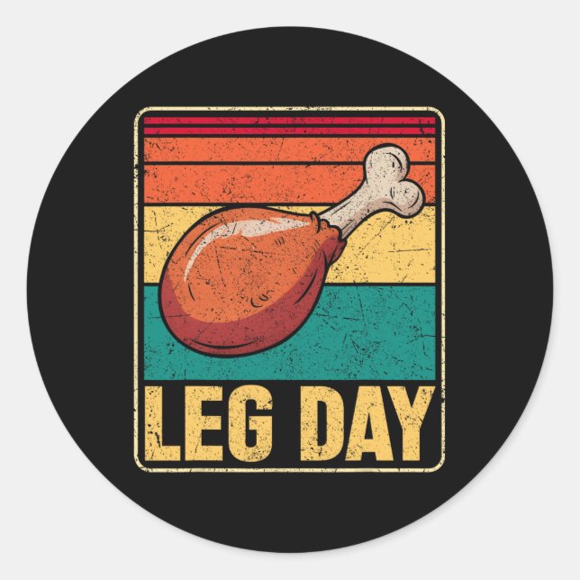 Funny Leg Day Costume Turkey Day Pilgrim Thanksgiv Classic Round Sticker (Front)
