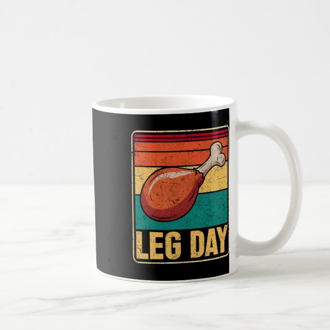 Funny Leg Day Costume Turkey Day Pilgrim Thanksgiv Coffee Mug (Right)