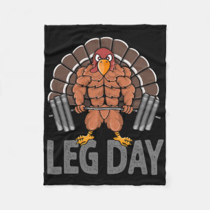 Funny Leg Day Thanksgiving Turkey Deadlifting Dead Fleece Blanket