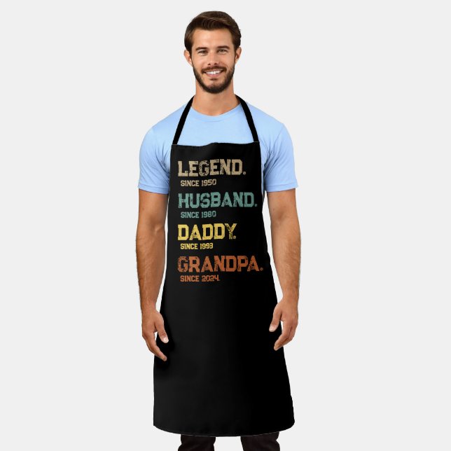 Funny Legend Husband Daddy Grandpa Custom Gift Apron (Worn)