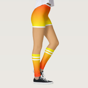 Funny Leggings Faux Orange Yellow Shorts and Socks