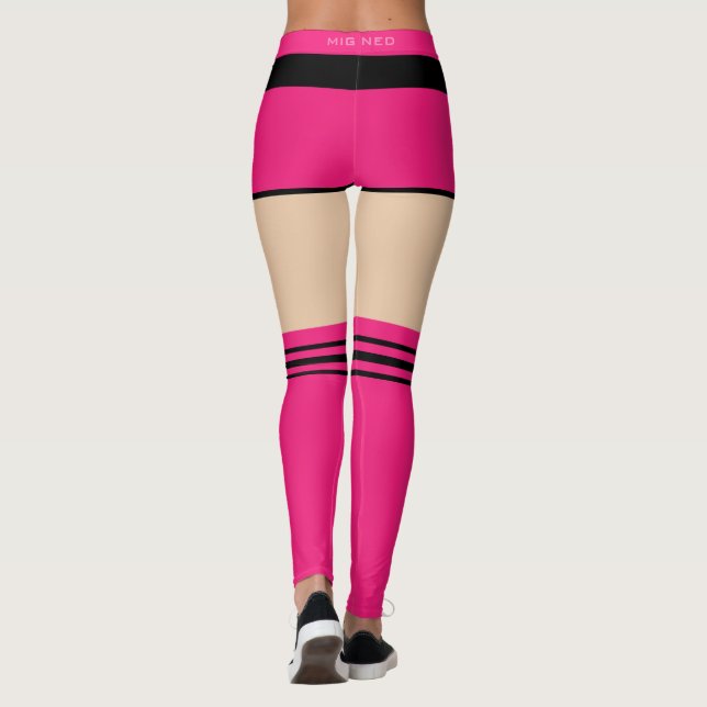 Funny Leggings with Faux Pink Shorts and Socks (Back)