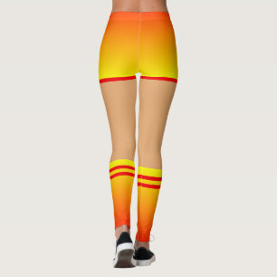 Funny Leggings with Faux Shorts and Socks Stripe 