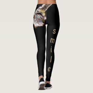 Funny Leggings with Playful Ostrich - Smile
