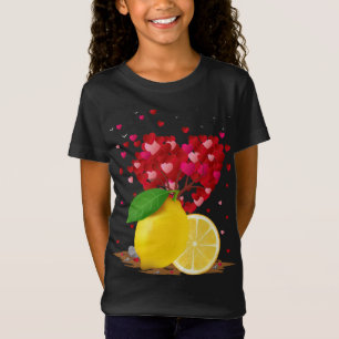 Funny Lemon Fruit Lover Heart Shape Lemon Valentin T-Shirt